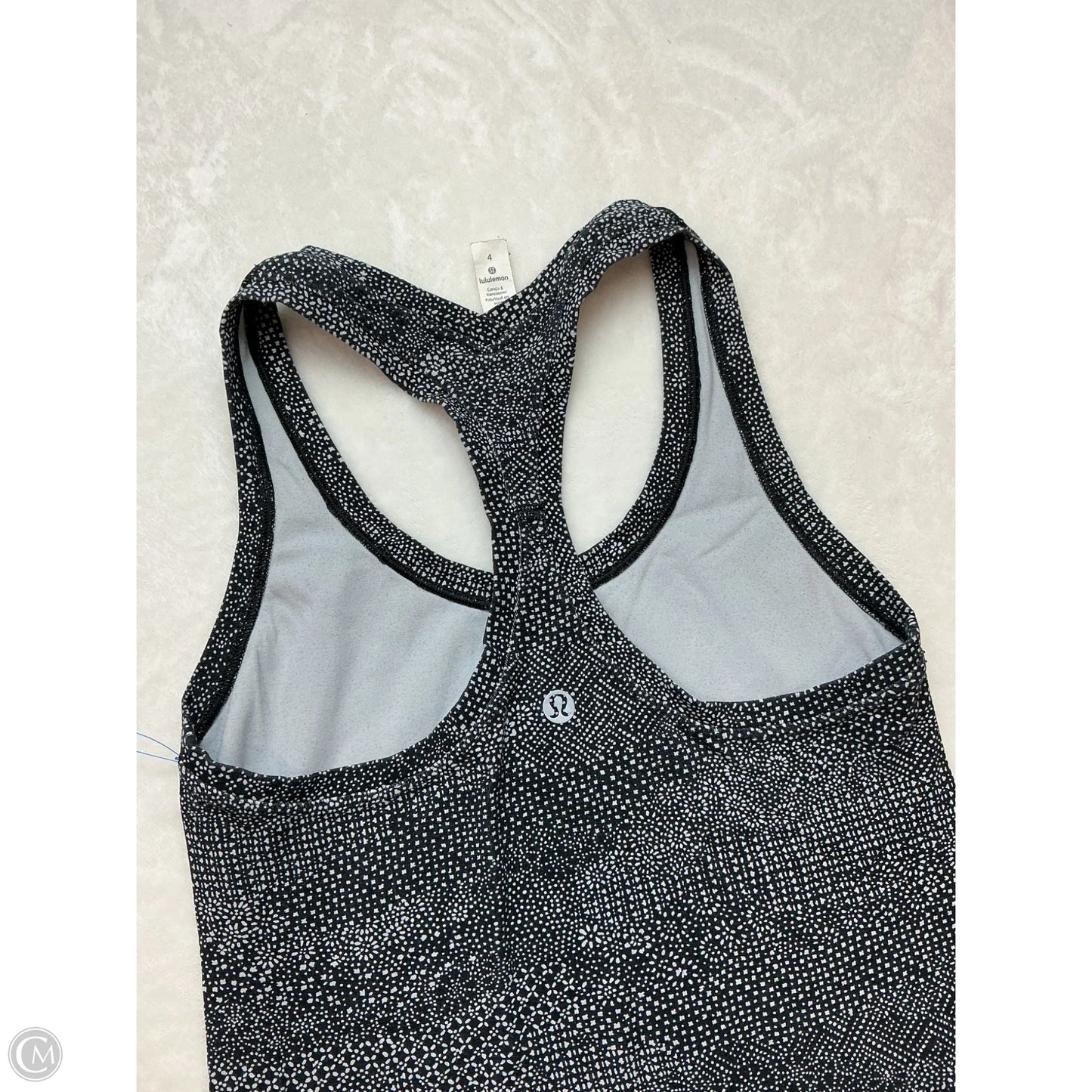 Athletic Tank Top By Lululemon In Black & Grey, Size: L