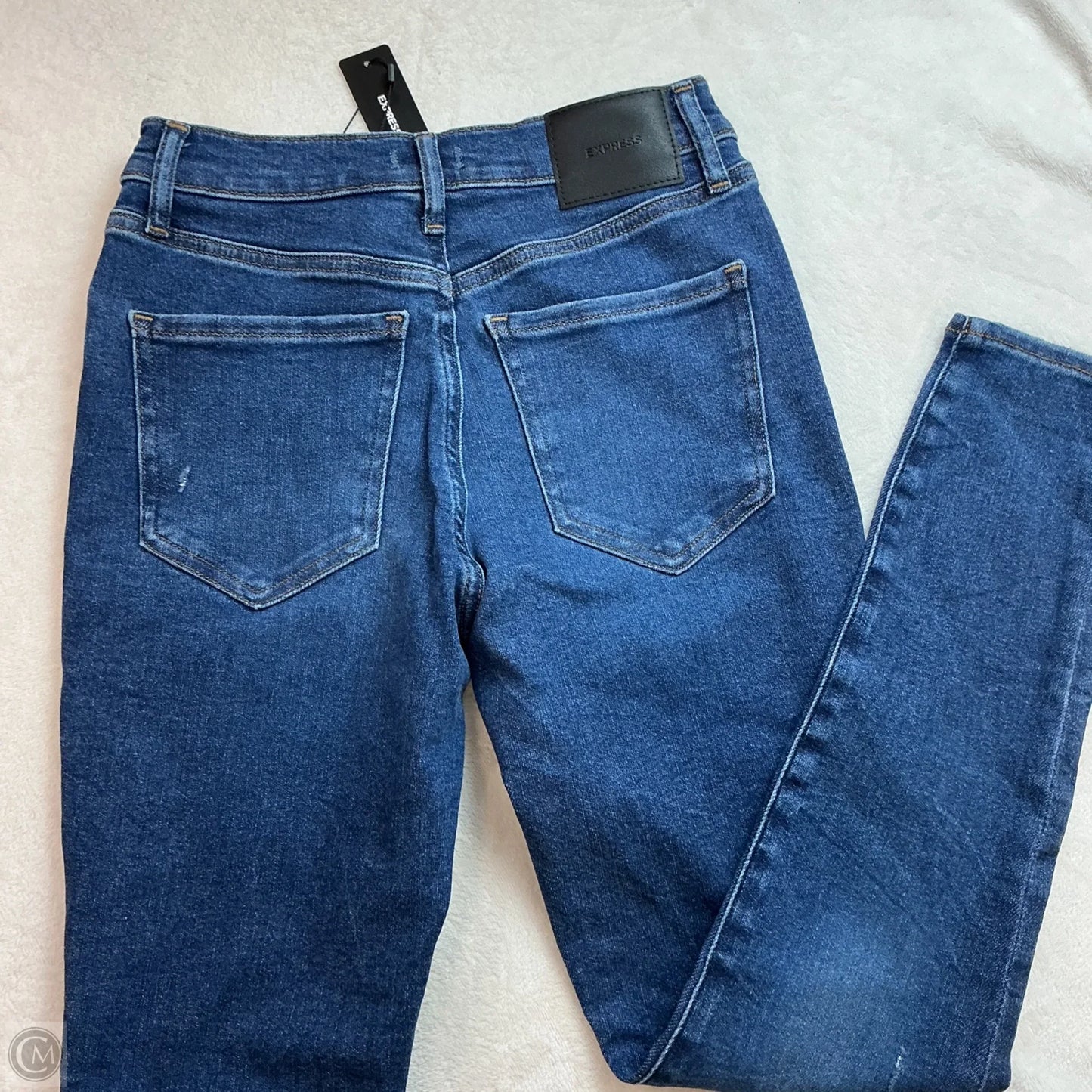 Jeans Skinny By Express In Blue Denim, Size: 4