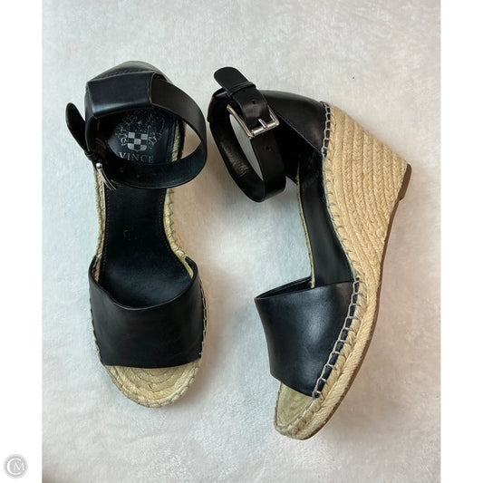Sandals Heels Wedge By Vince Camuto In Black & Tan, Size: 8.5