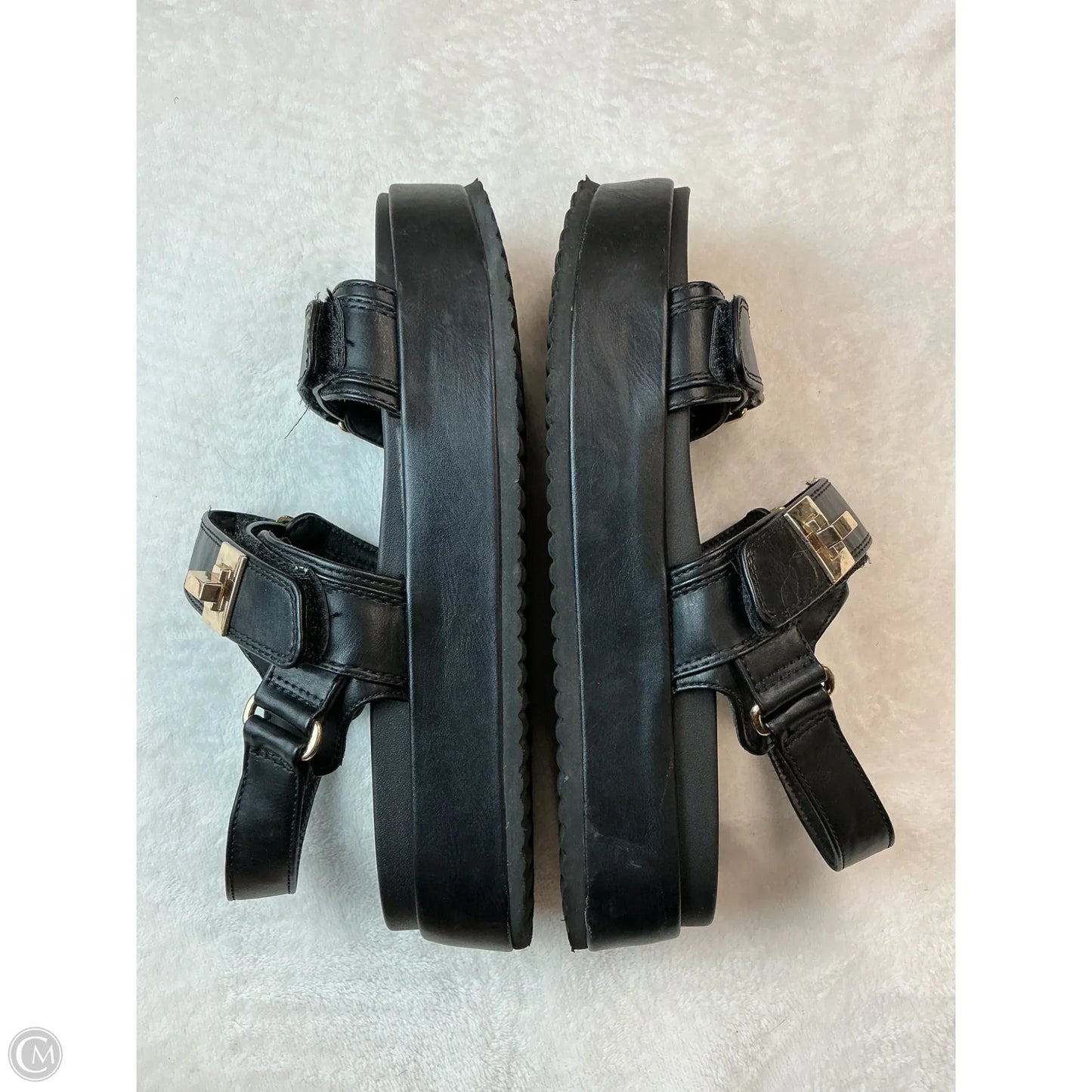 Sandals Heels Platform By Steve Madden In Black, Size: 8.5
