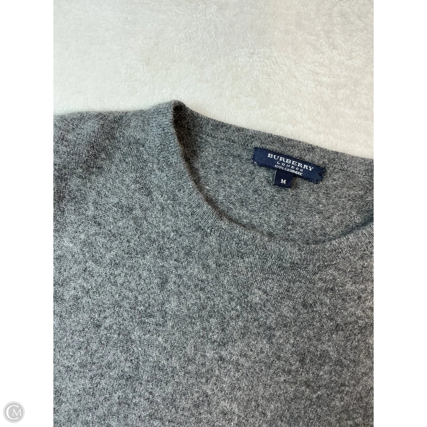Sweater Luxury Designer By Burberry In Grey, Size: M
