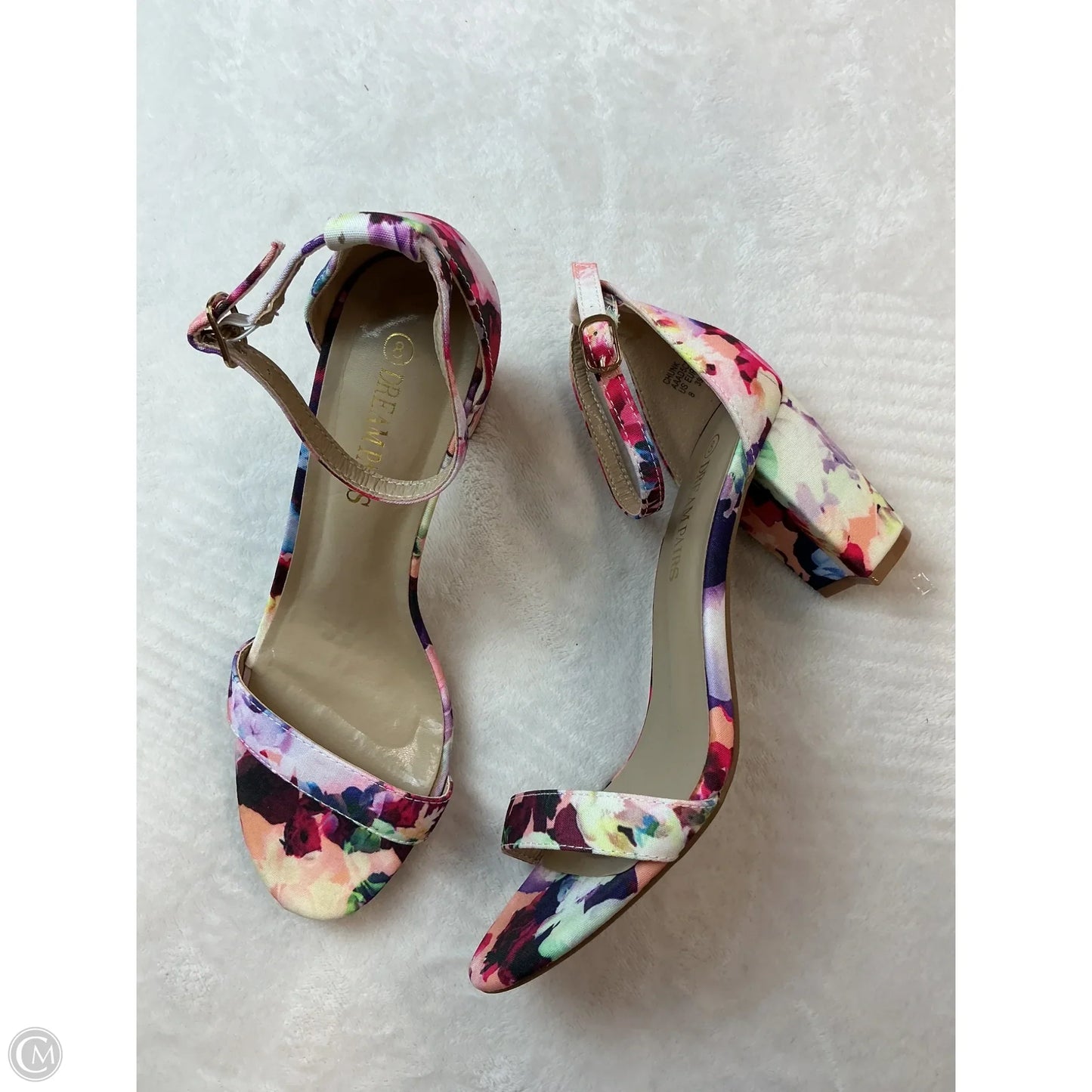 Sandals Heels Block By Dream Pairs In Floral Print, Size: 8