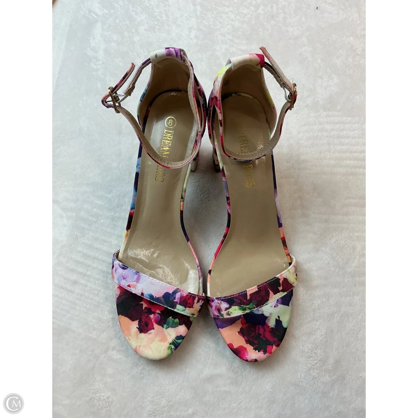 Sandals Heels Block By Dream Pairs In Floral Print, Size: 8