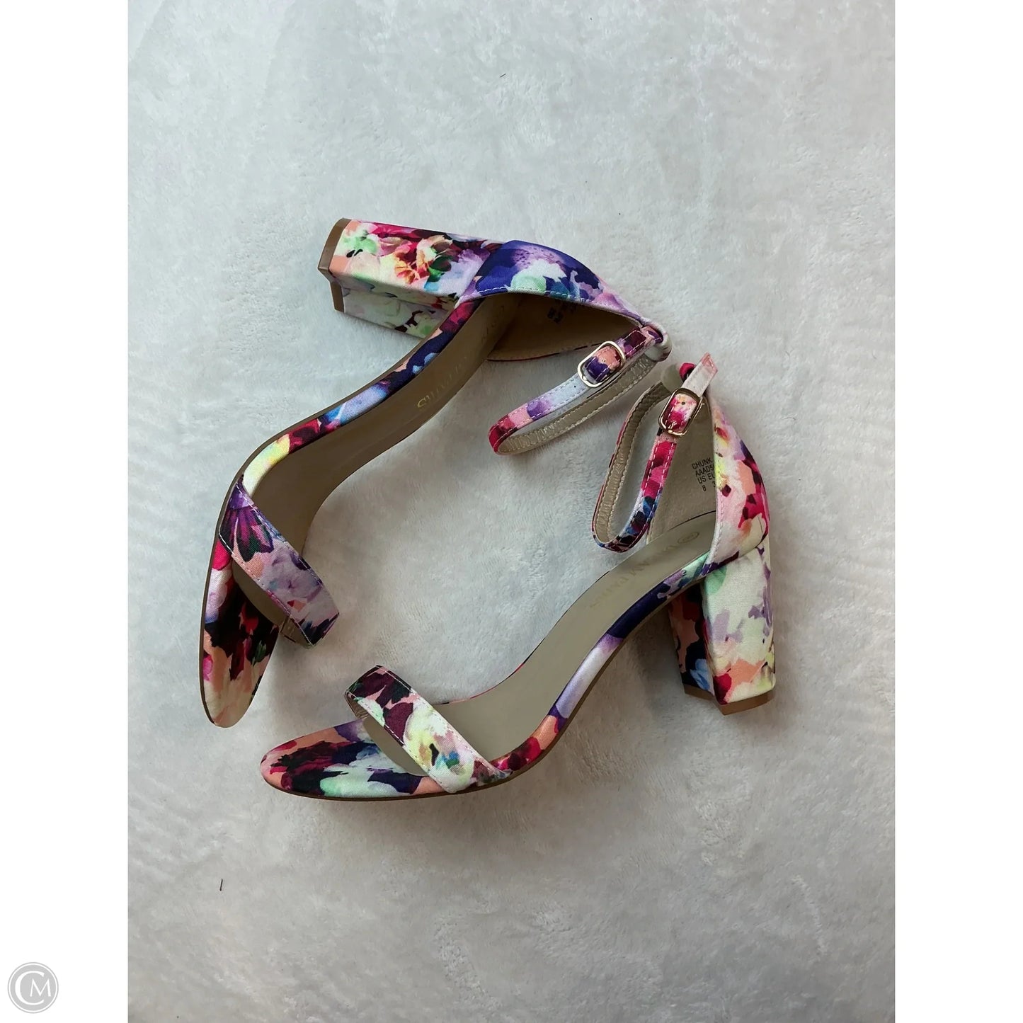 Sandals Heels Block By Dream Pairs In Floral Print, Size: 8