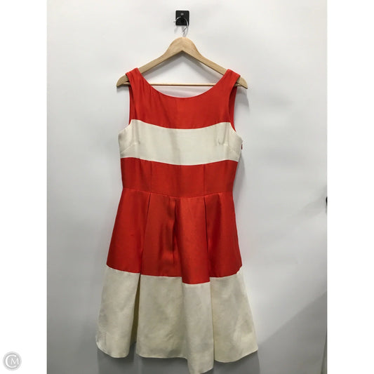 Dress Designer By Kate Spade In Orange & White, Size: 10