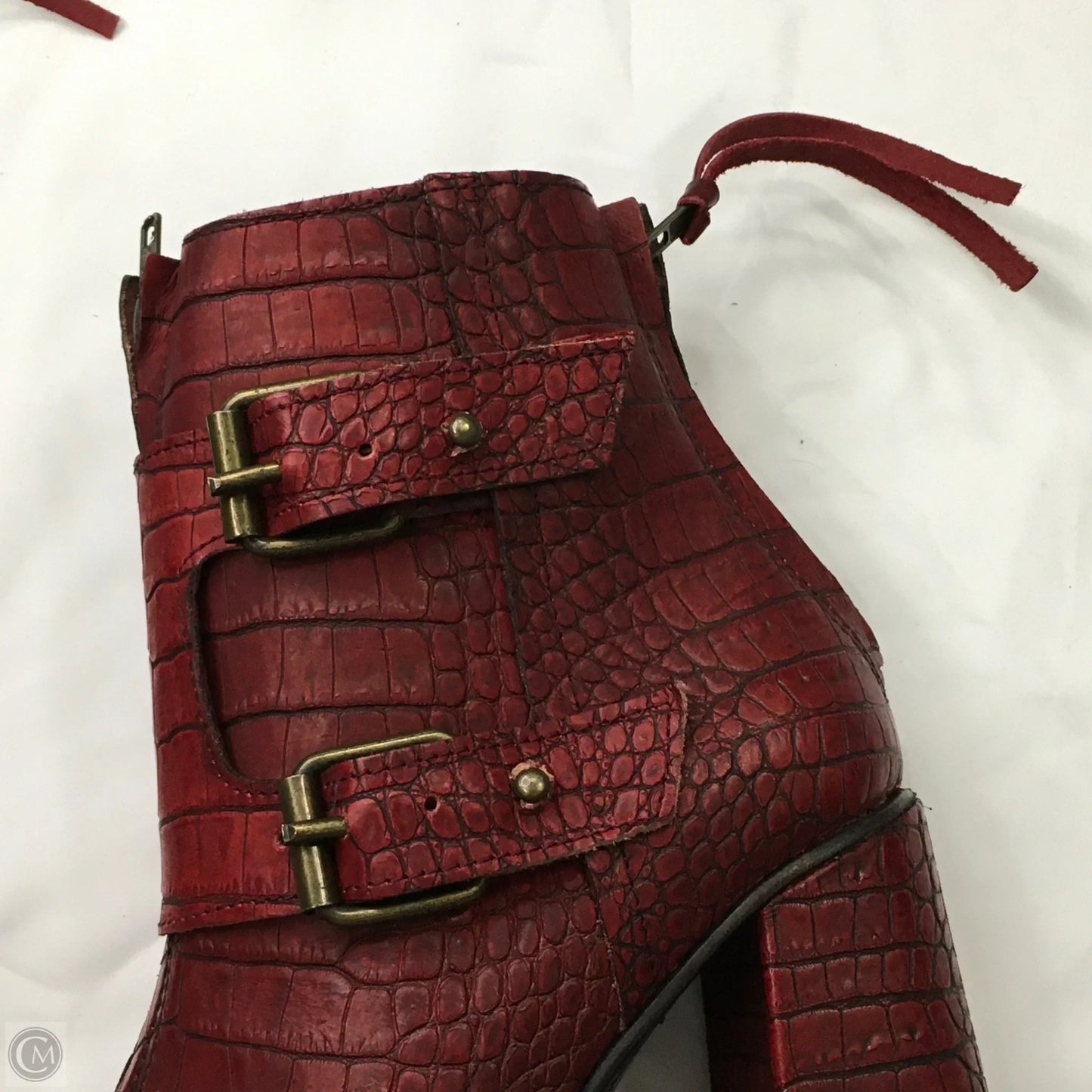 Boots Ankle Heels By Freebird In Red, Size: 10