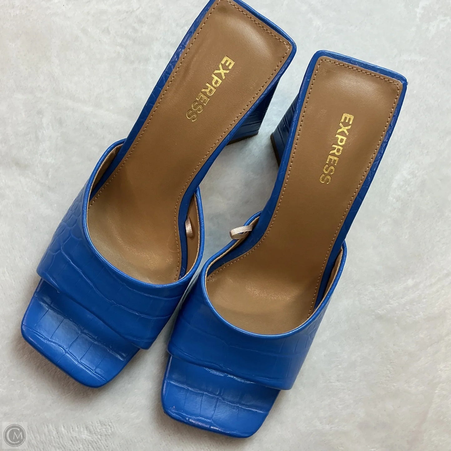 Sandals Heels Block By Express In Blue, Size: 6