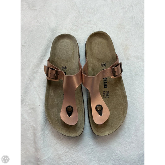 Sandals Flats By Cushionaire In Rose Gold, Size: 7.5