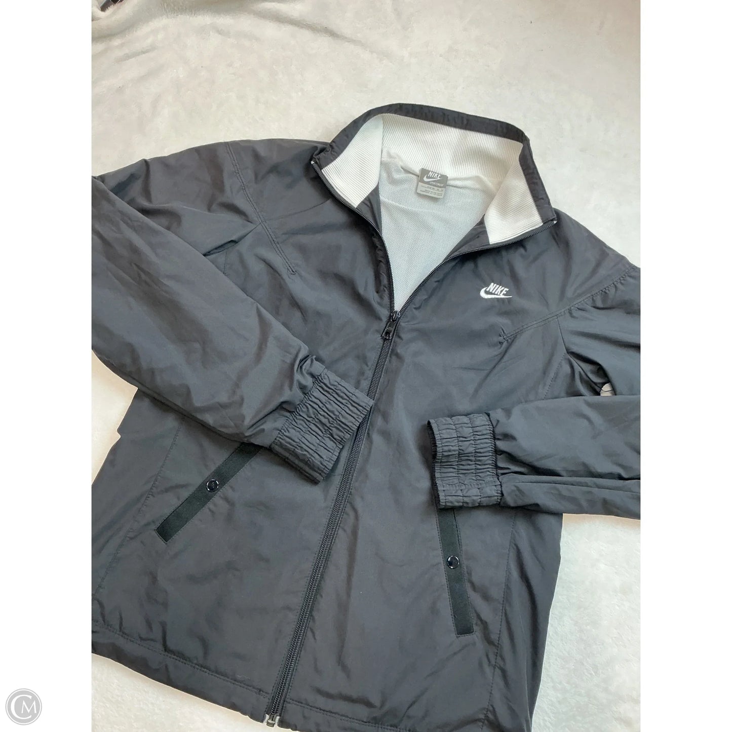 Athletic Jacket By Nike In Black, Size: M