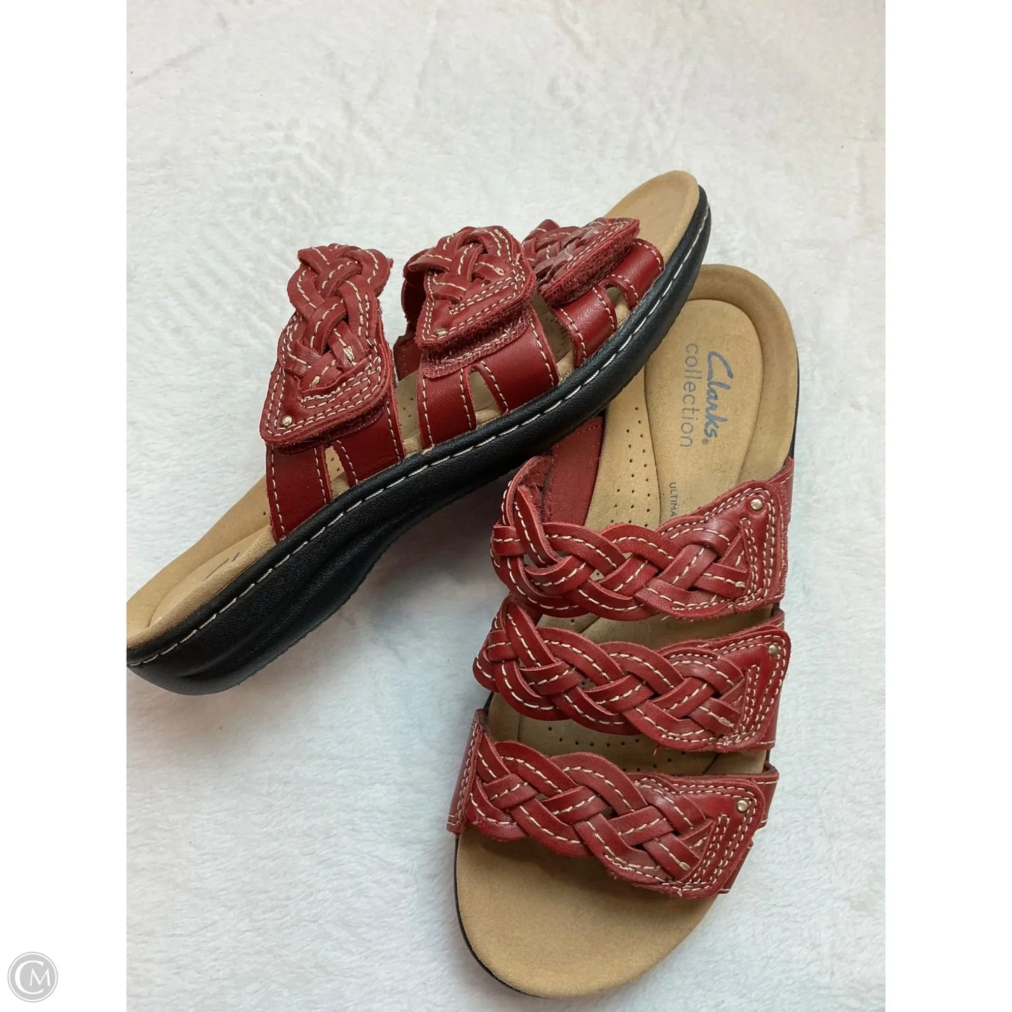 Sandals Flats By Clarks In Red, Size: 6.5