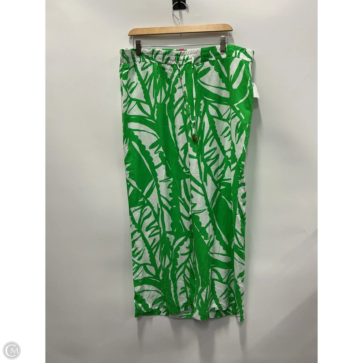 Pants Designer By Lilly Pulitzer In Green & White, Size: L