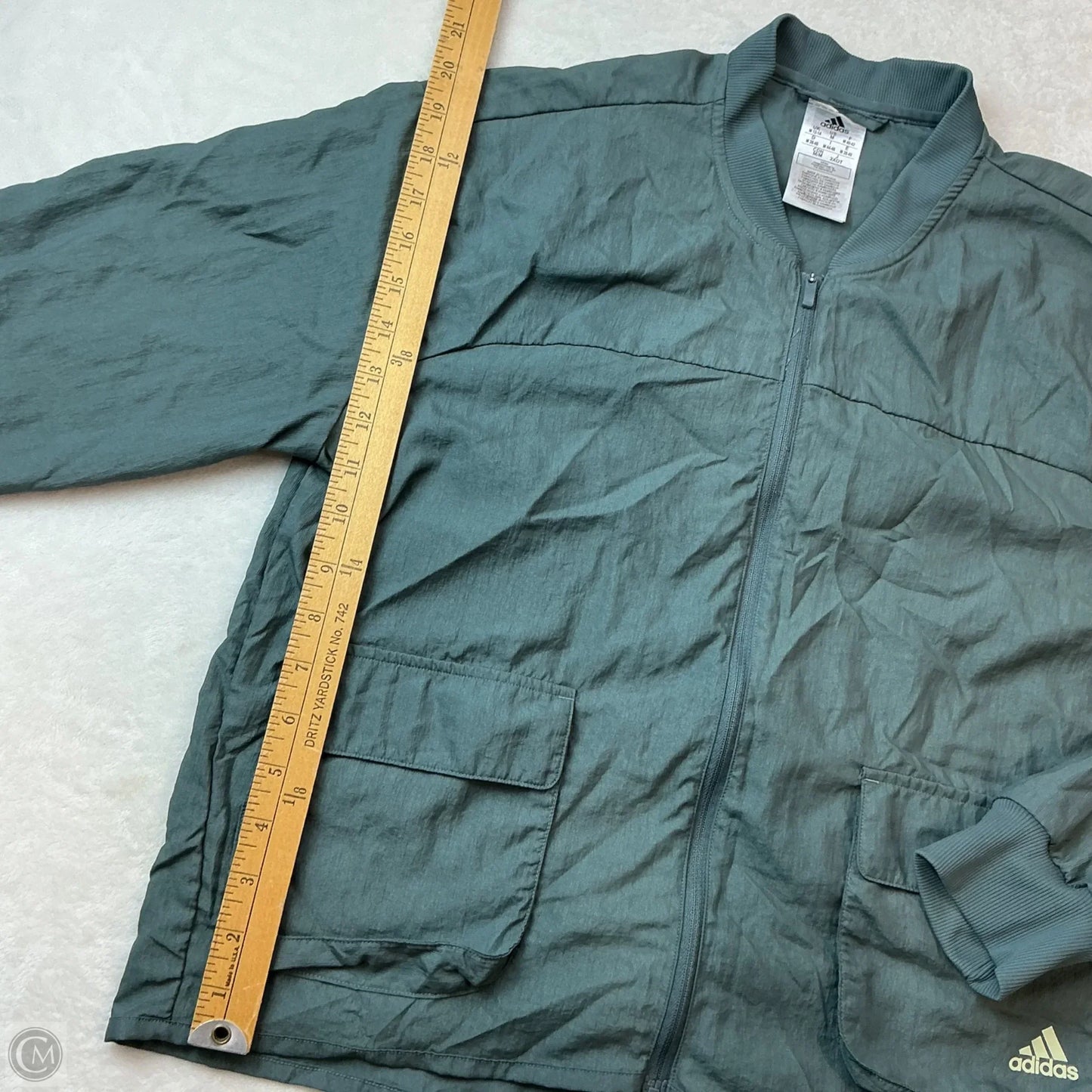 Athletic Jacket By Adidas In Teal, Size: M