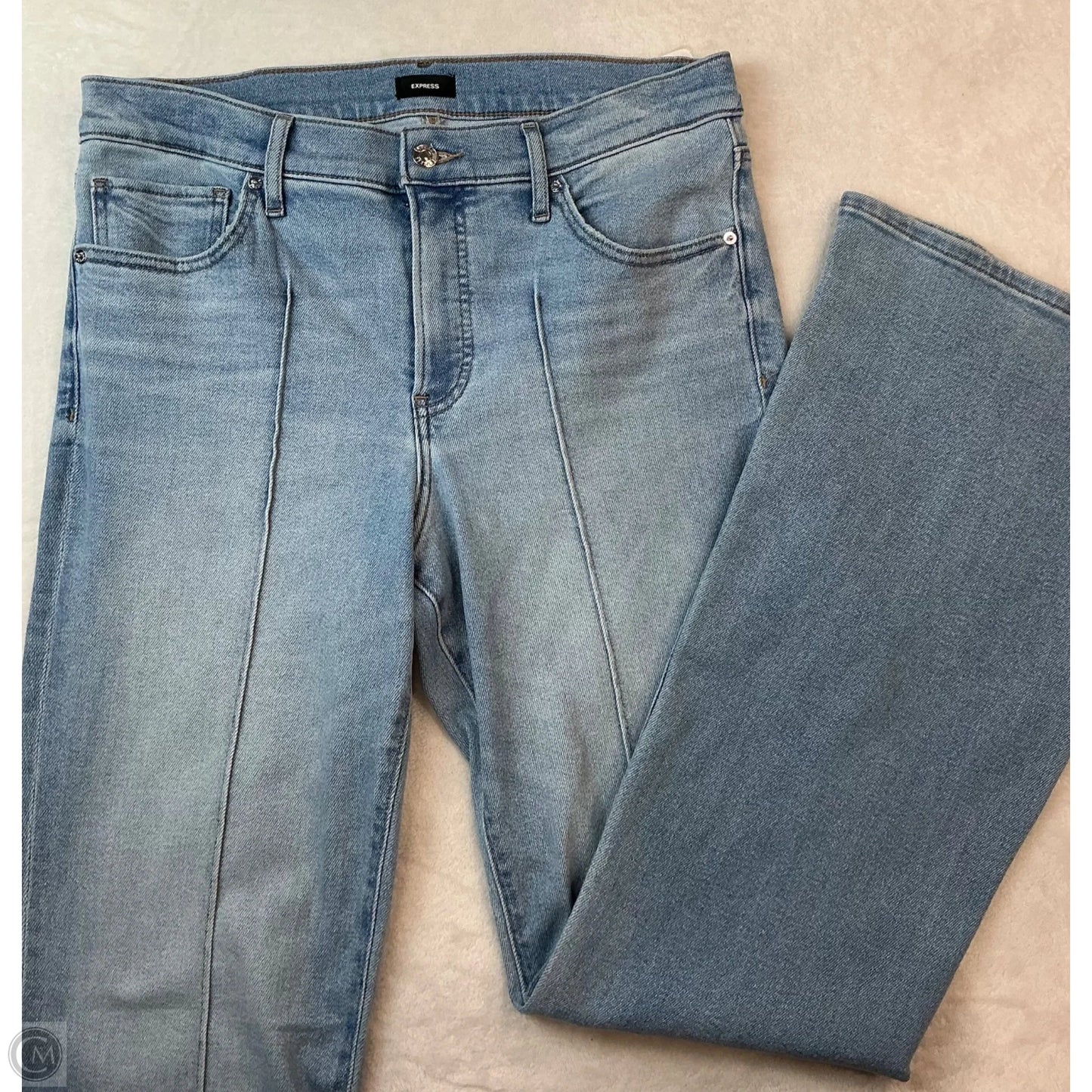Jeans Flared By Express In Blue Denim, Size: 14
