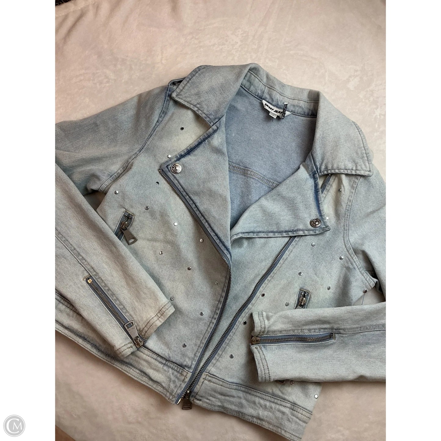 Jacket Denim By Dkny In Blue Denim, Size: S