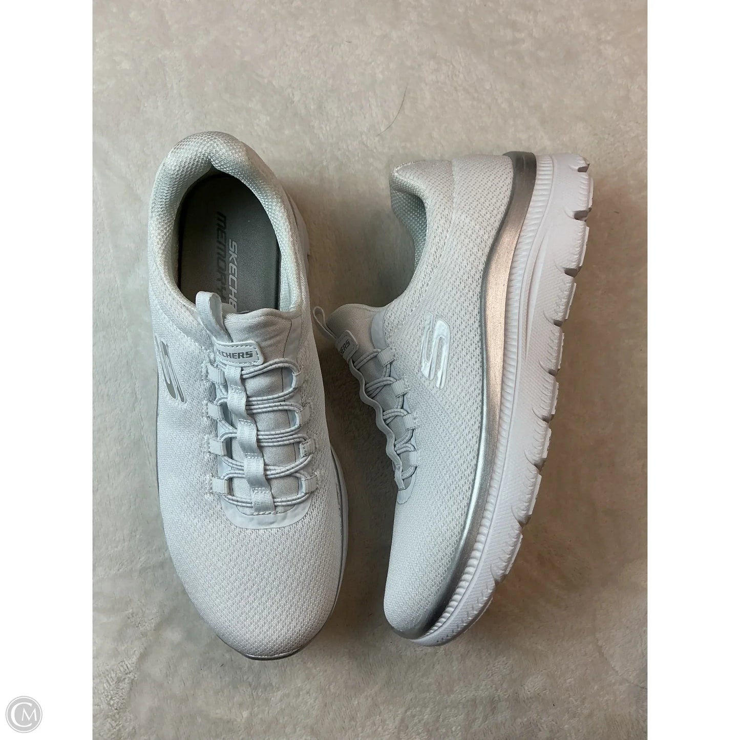 Shoes Athletic By Skechers In White, Size: 7.5