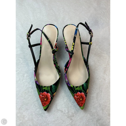 Shoes Heels Kitten By Nine West In Floral Print, Size: 7.5