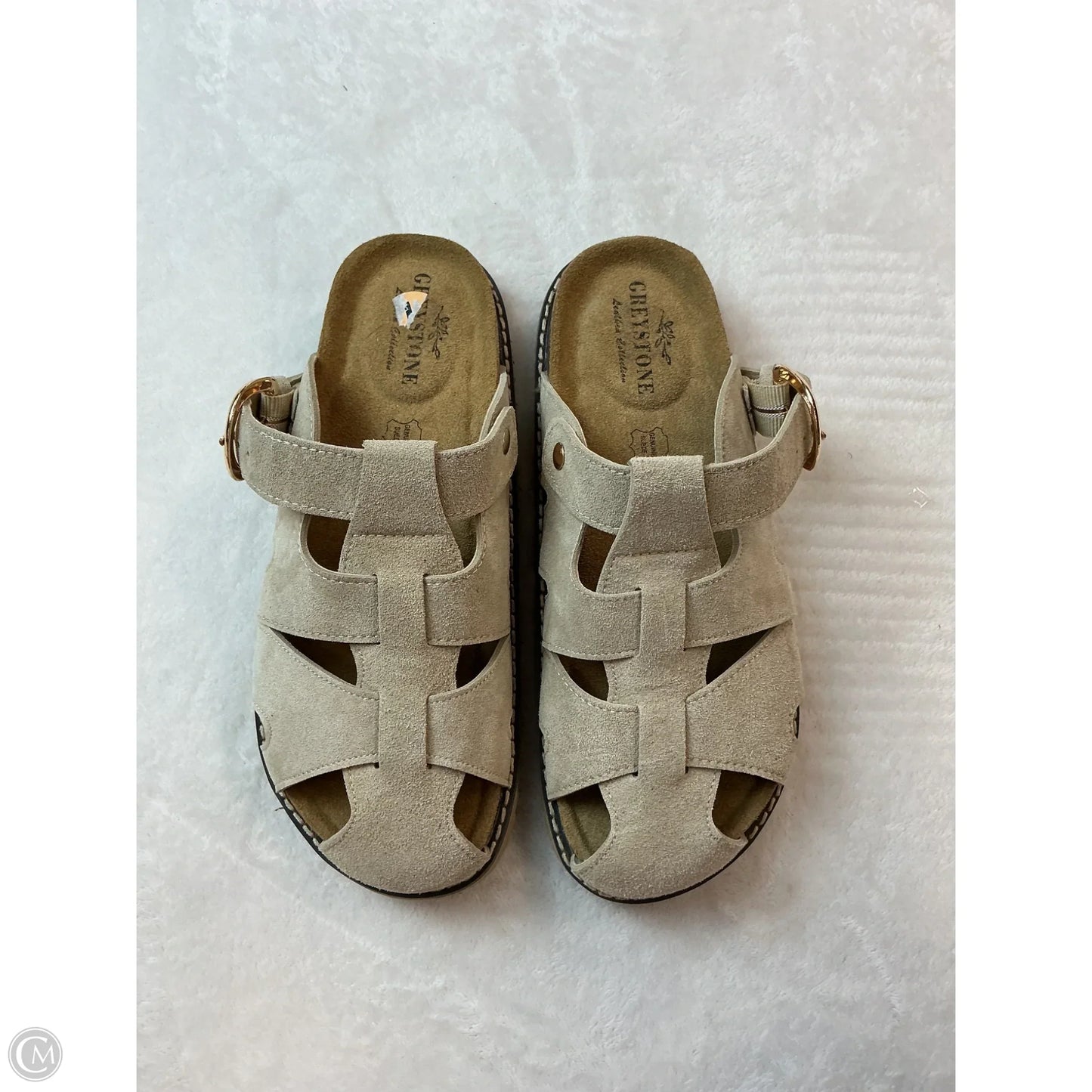 Sandals Flats By Clothes Mentor In Taupe, Size: 7