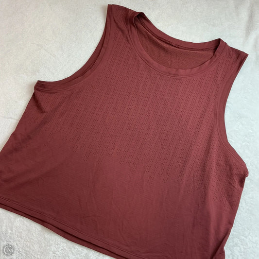 Athletic Tank Top By Lululemon In Maroon, Size: 12