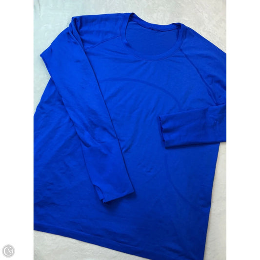 Athletic Top Long Sleeve Crewneck By Lululemon In Blue, Size: Xl