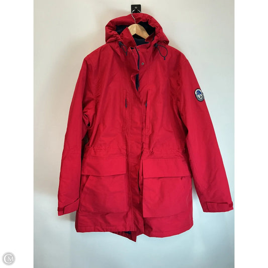 Coat Other By Lands End In Red, Size: Xl