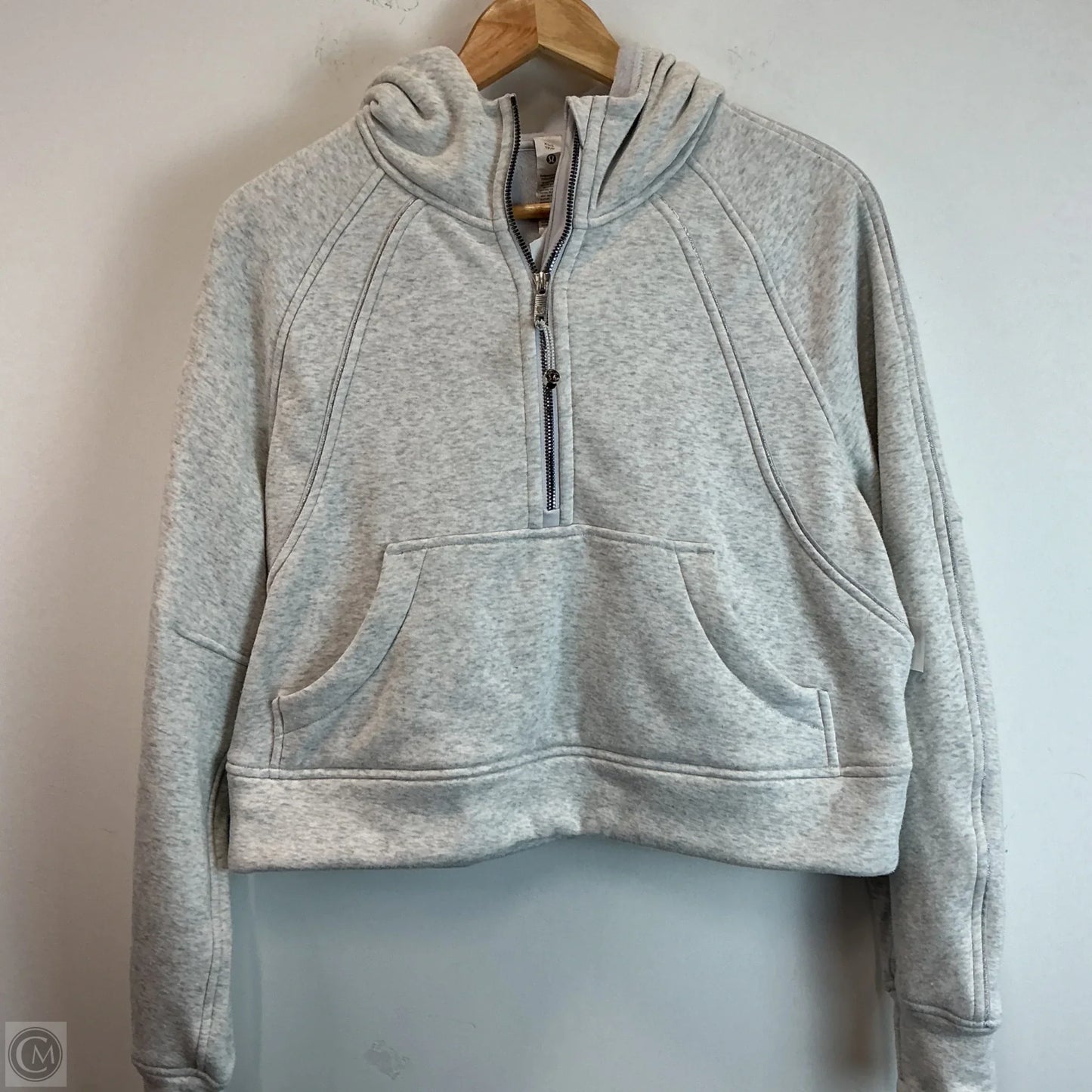 Athletic Sweatshirt Hoodie By Lululemon In Grey, Size: Xs
