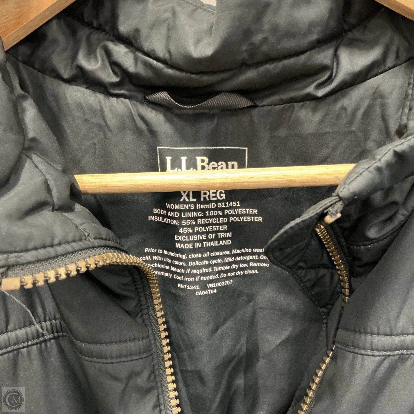 Jacket Puffer & Quilted By L.l. Bean In Black, Size: Xl