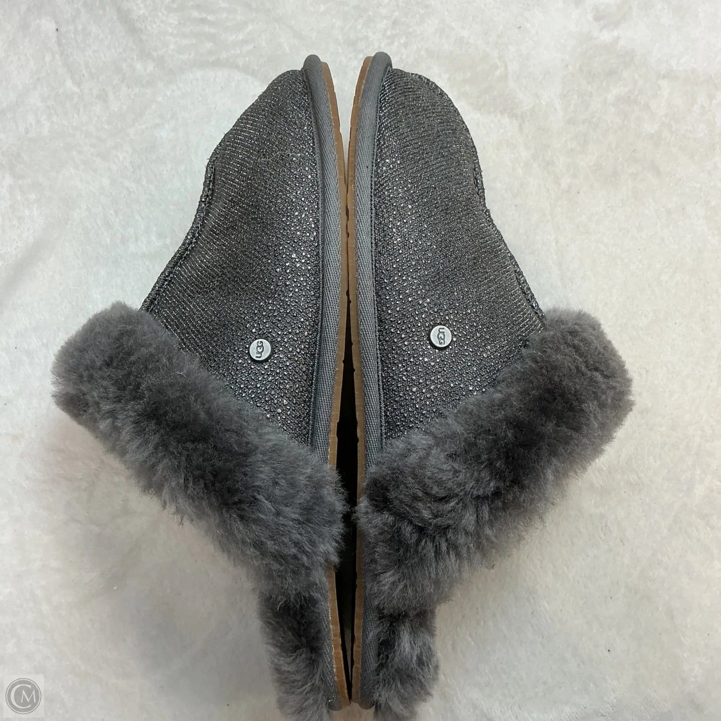 Slippers Designer By Ugg In Grey, Size: 8