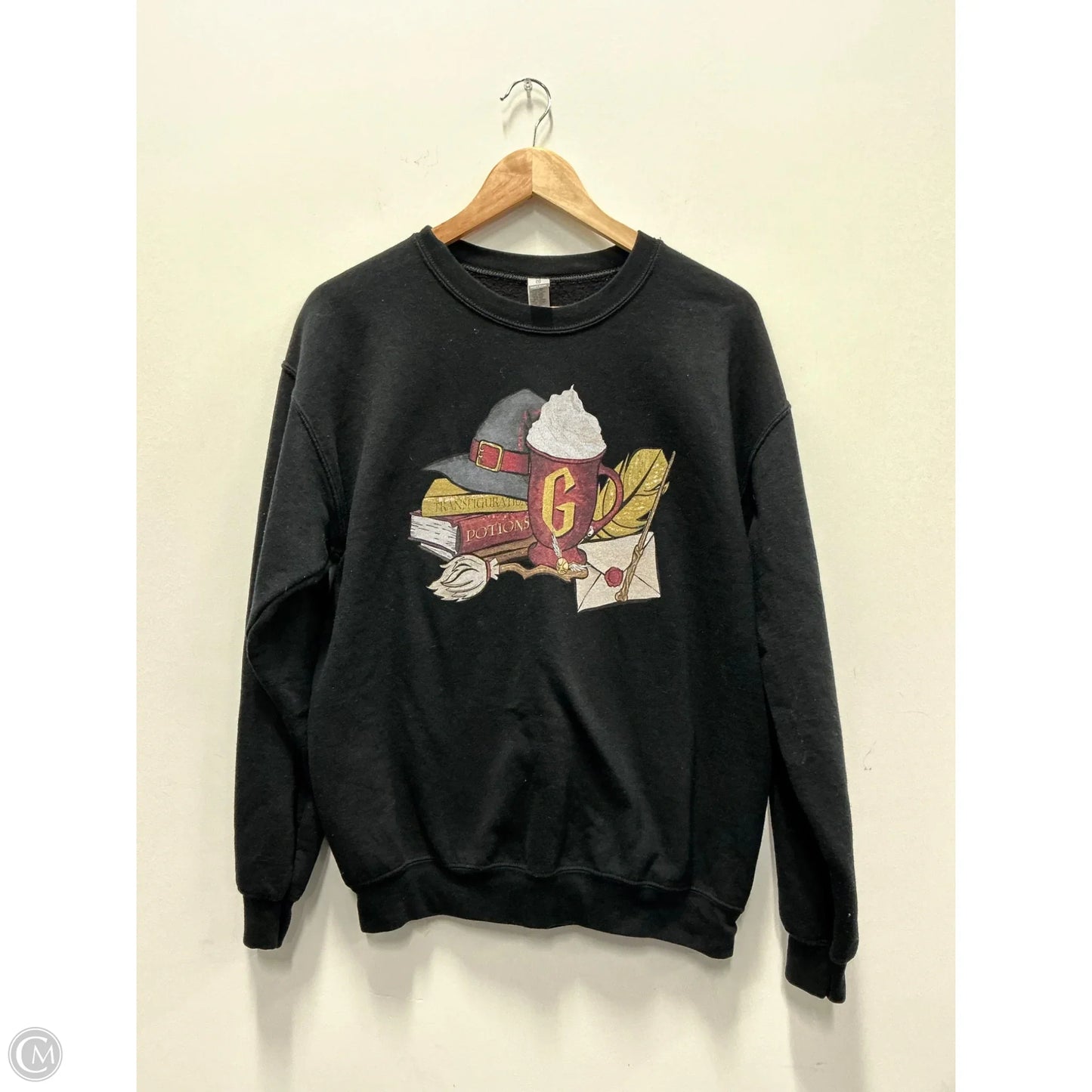 Sweatshirt Crewneck By Gildan In Black, Size: M