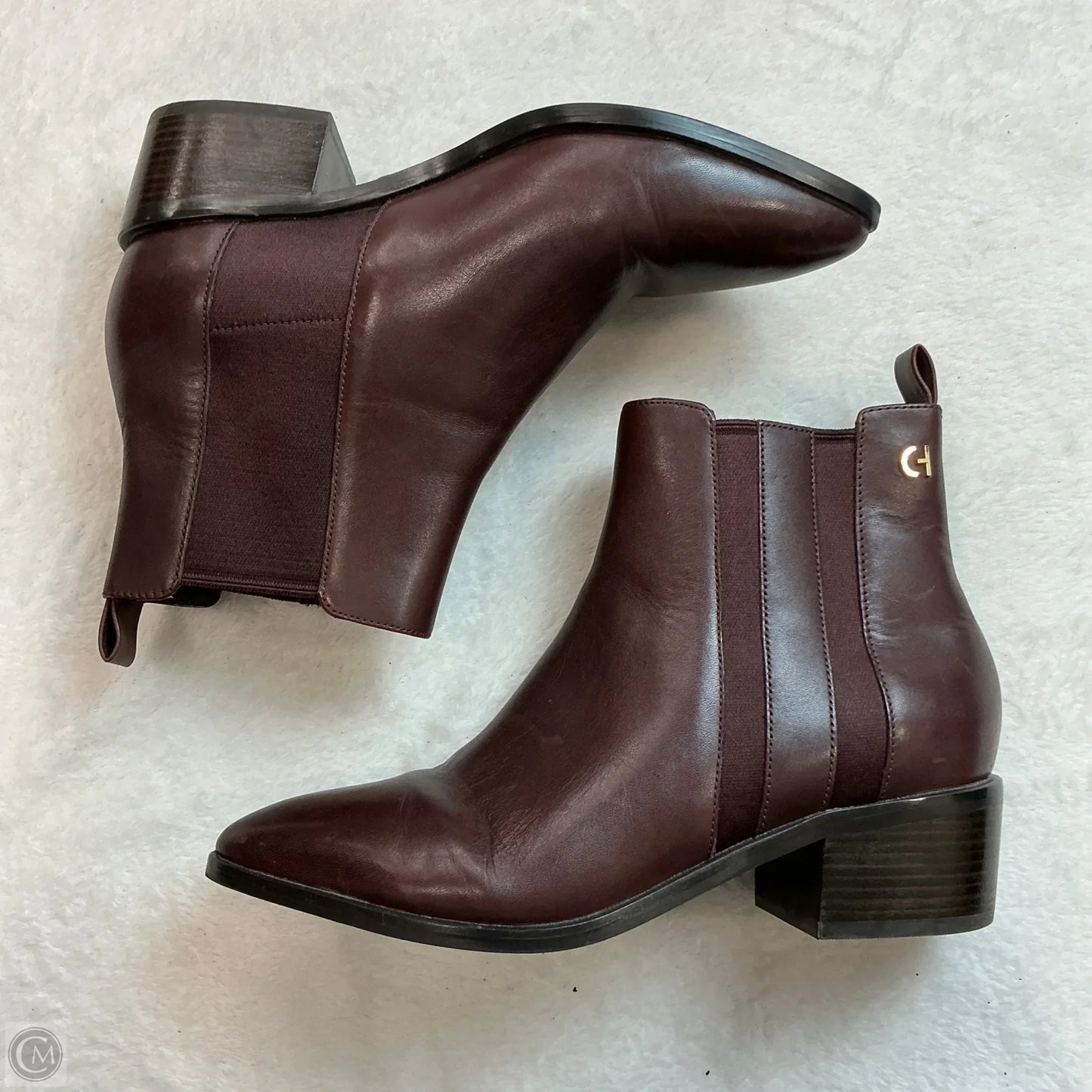 Boots Ankle Heels By Cole-haan In Maroon, Size: 7
