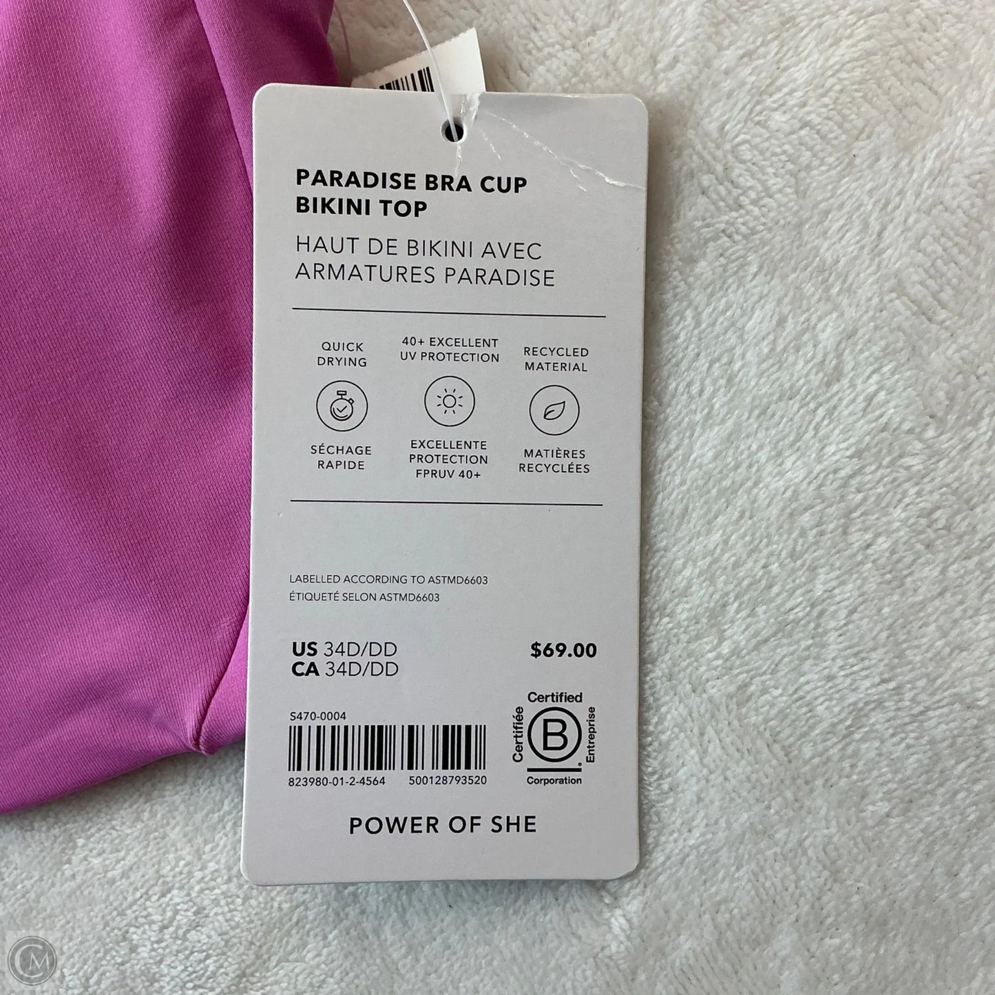 Athletic Bra By Athleta In Pink, Size: M