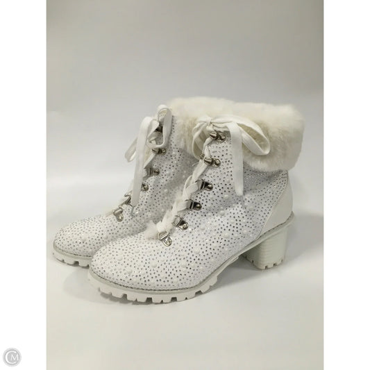Boots Ankle Heels By lauren lorraine  In White, Size: 8.5