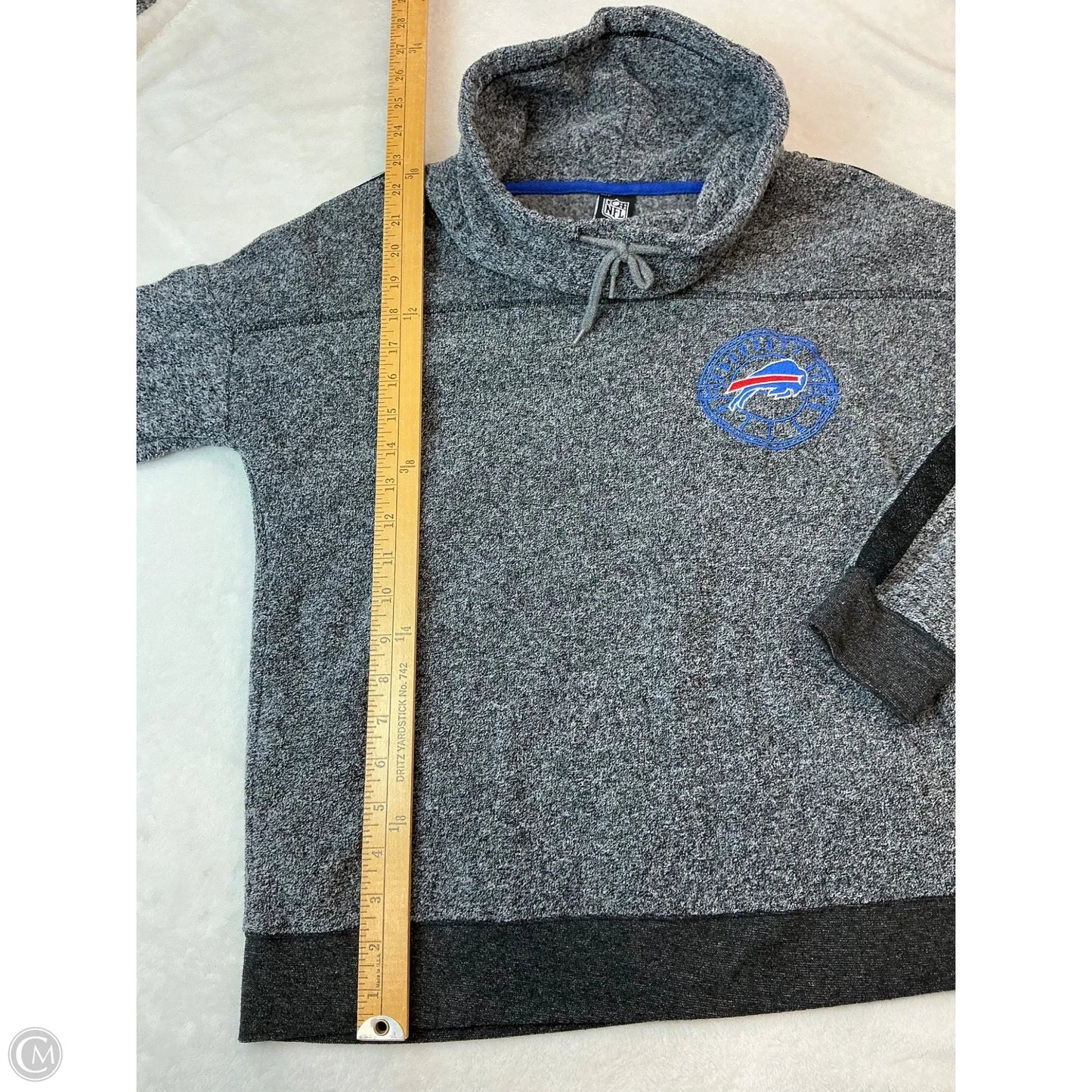 Athletic Sweatshirt Collar By Nfl In Grey, Size: S