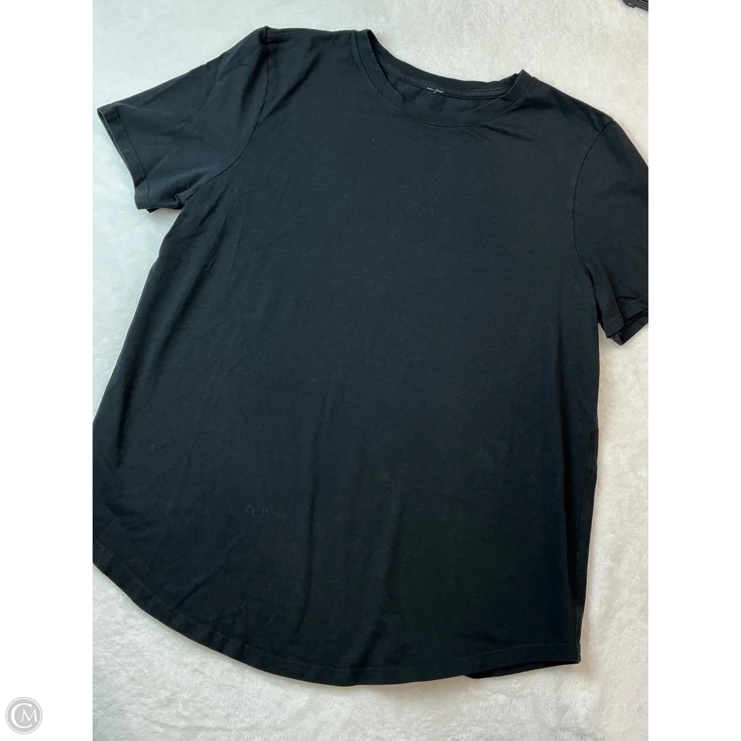 Athletic Top Short Sleeve By Lululemon In Black, Size: M