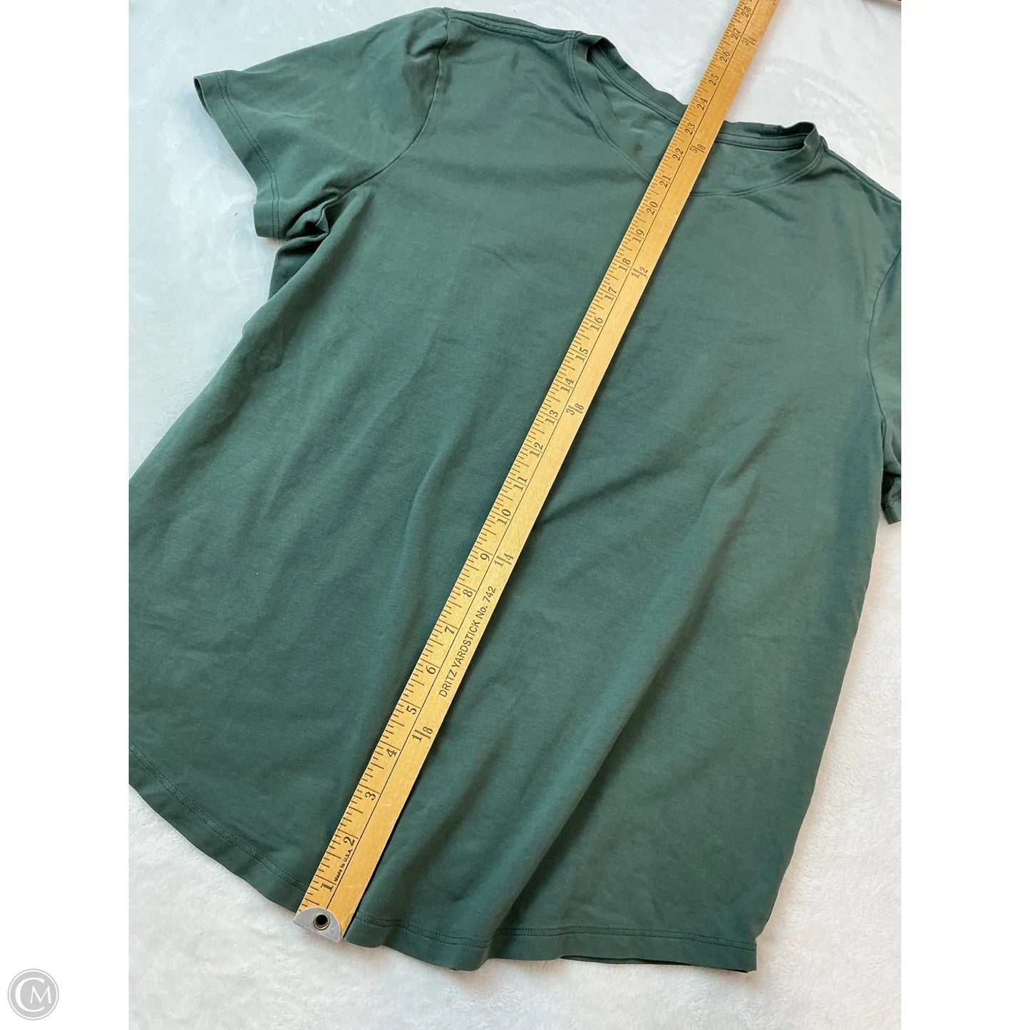 Athletic Top Short Sleeve By Lululemon In Green, Size: M