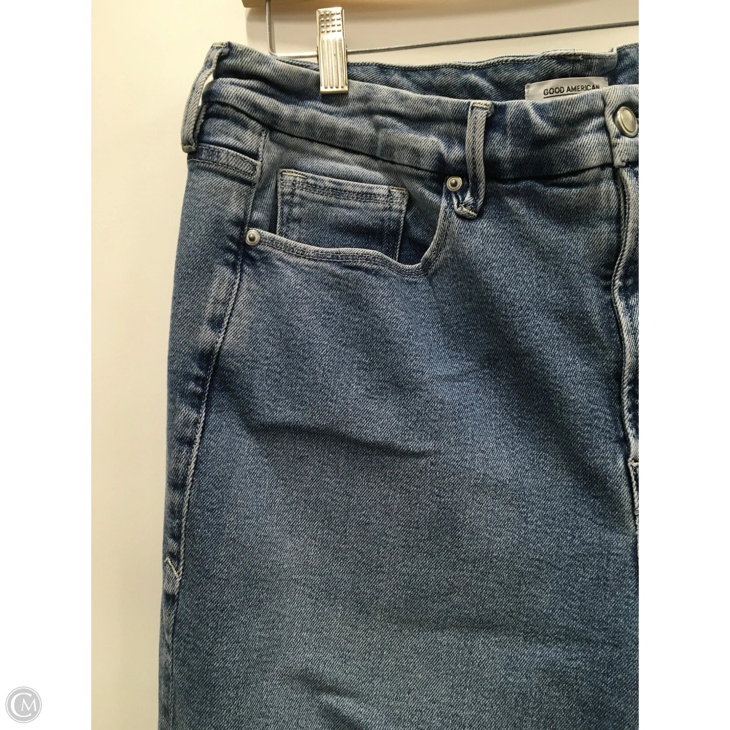 Jeans Straight By Good American In Blue Denim, Size: 18