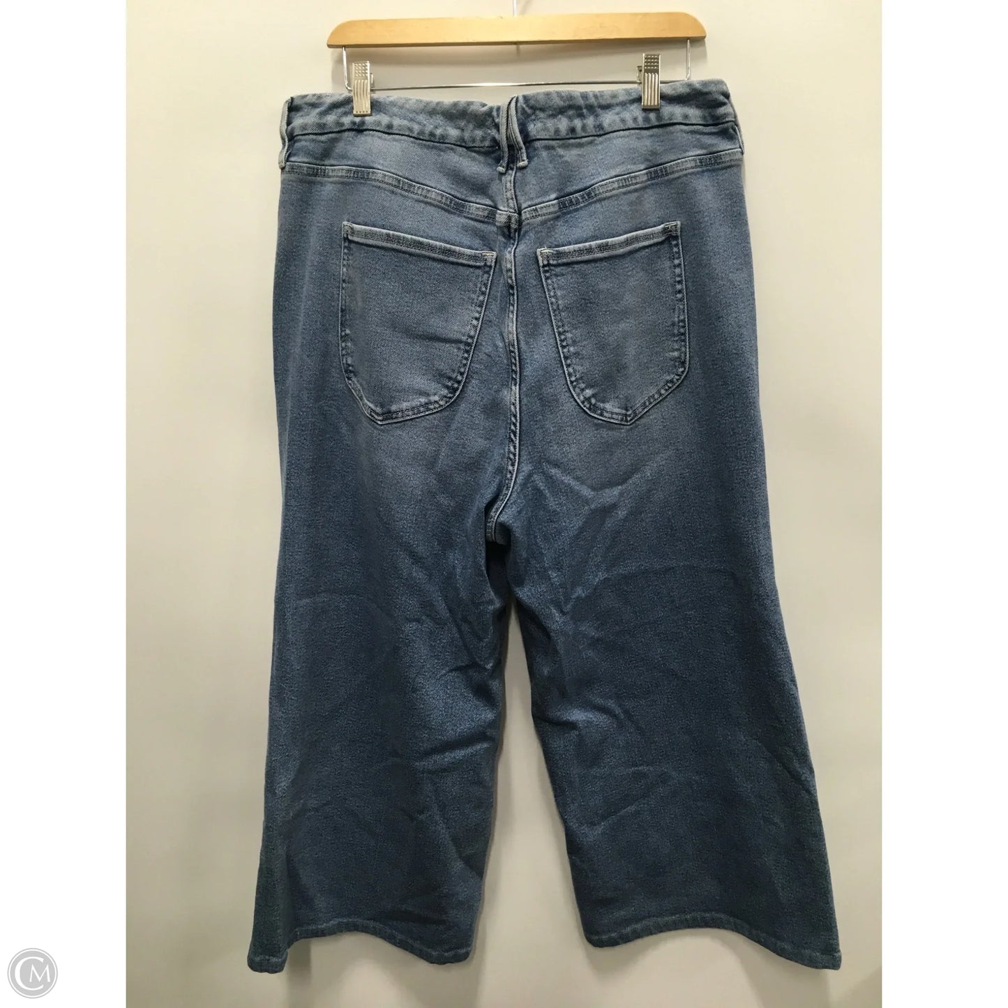 Jeans Straight By Good American In Blue Denim, Size: 18