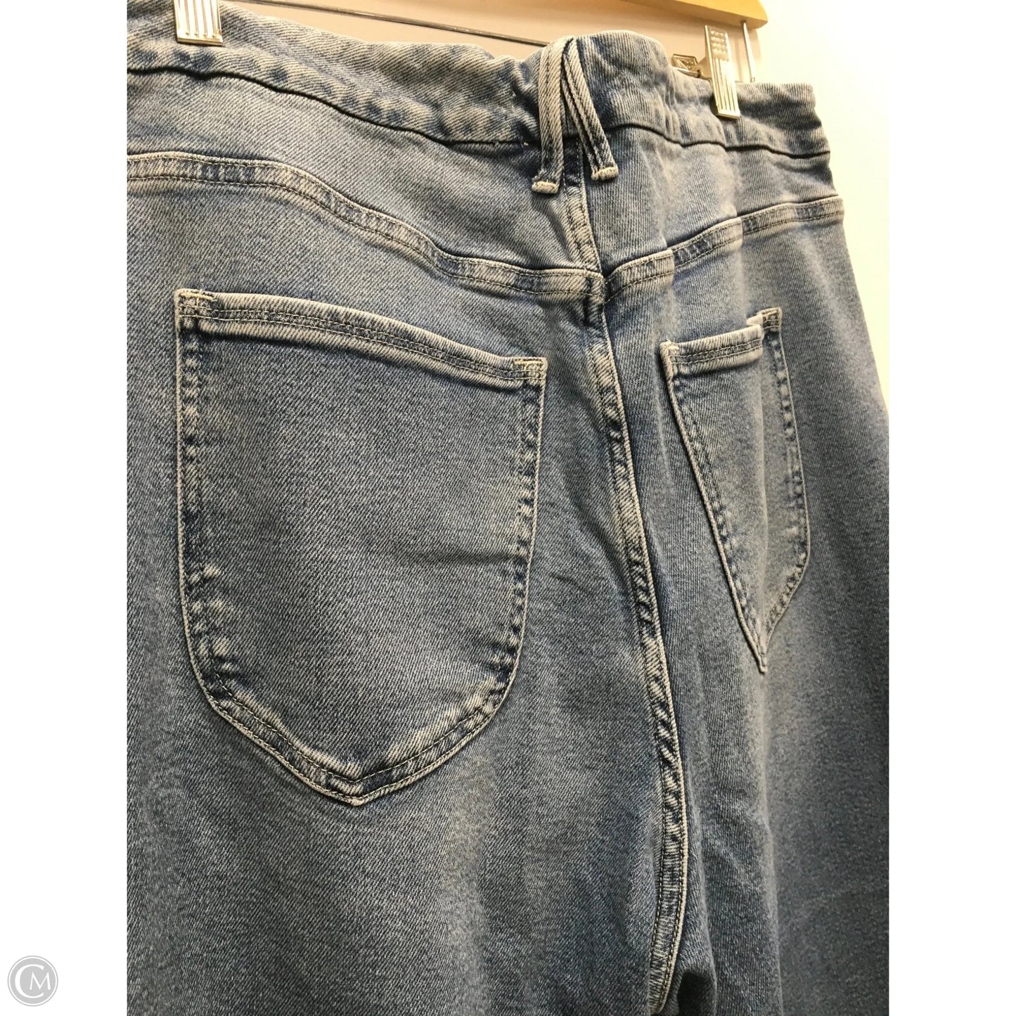 Jeans Straight By Good American In Blue Denim, Size: 18