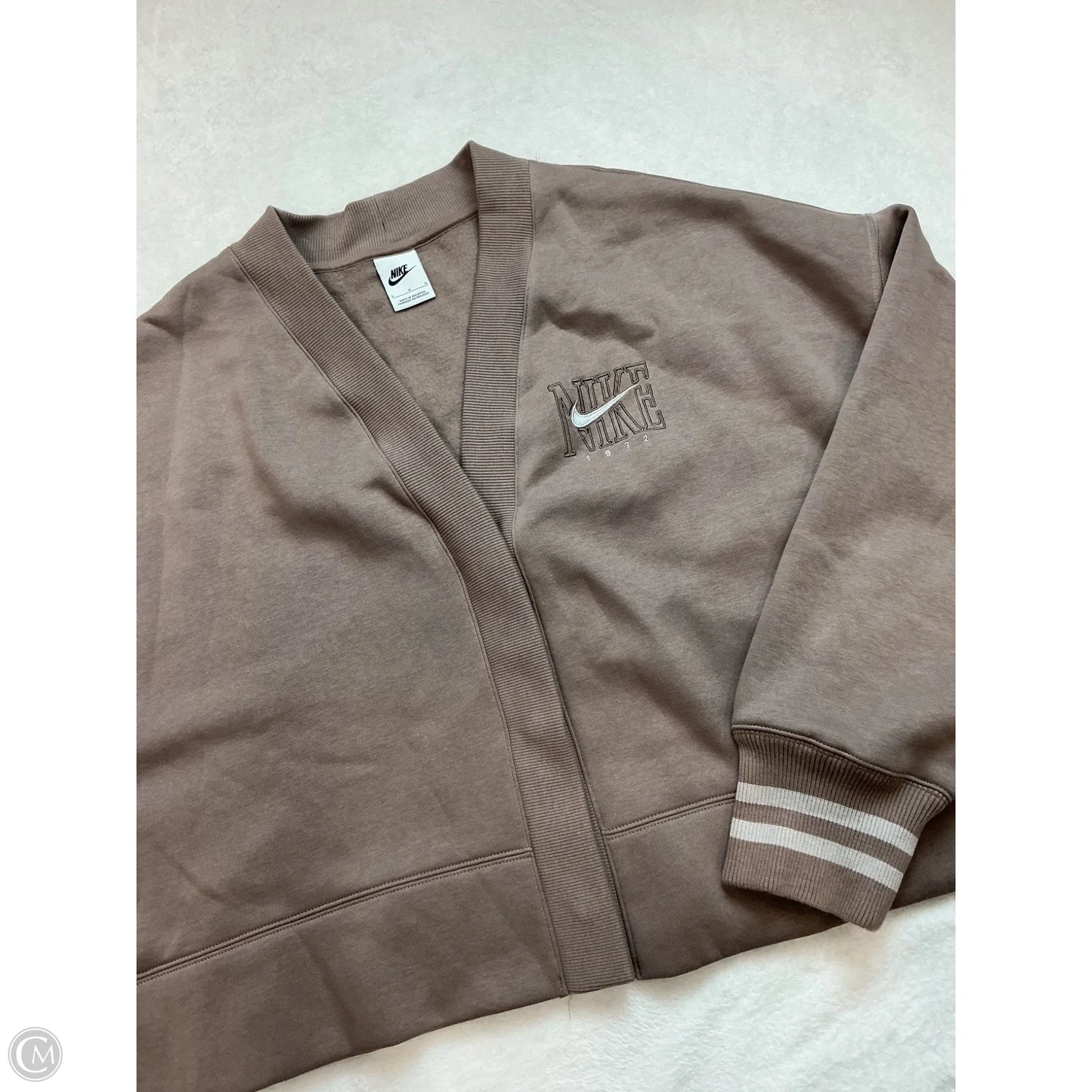 Athletic Jacket By Nike In Brown, Size: L