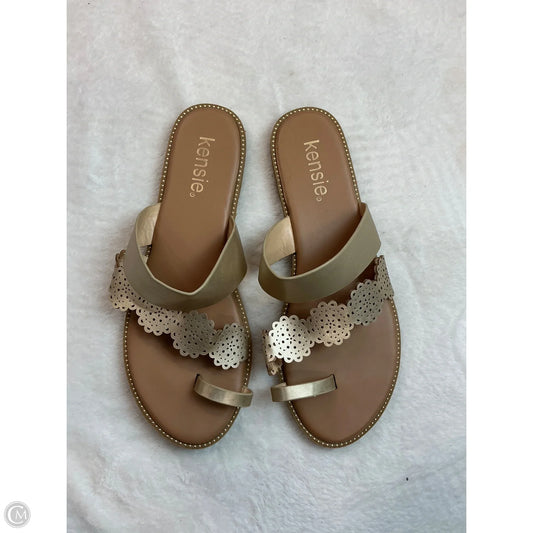 Sandals Flats By Kensie In Brown & Gold, Size: 7.5