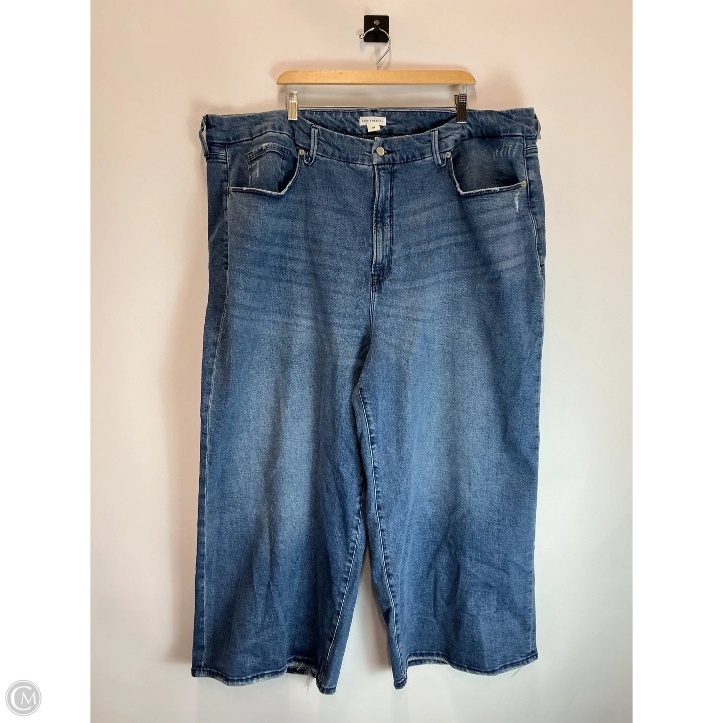 Jeans Wide Leg By Good American In Blue Denim, Size: 28