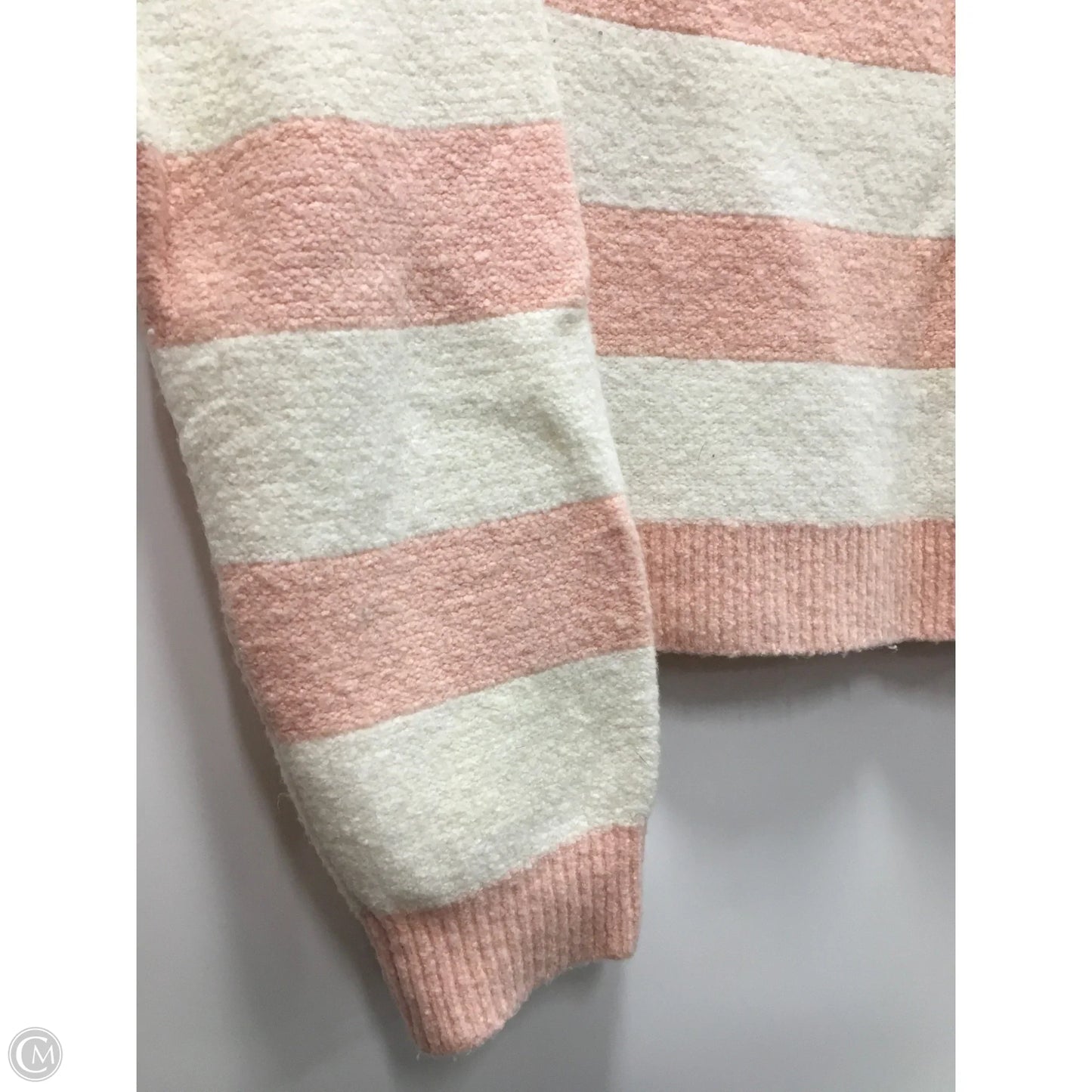 Sweater Designer By Alice + Olivia In Pink & White, Size: L