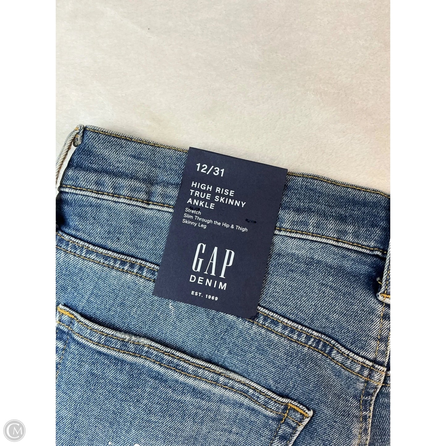 Jeans Skinny By Gap In Blue Denim, Size: 12