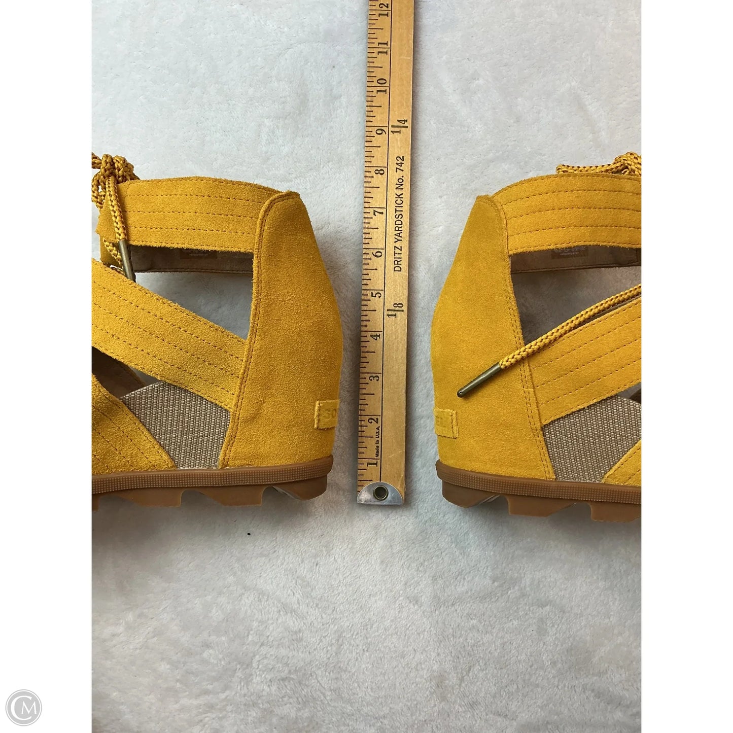 Sandals Heels Wedge By Sorel In Yellow, Size: 10