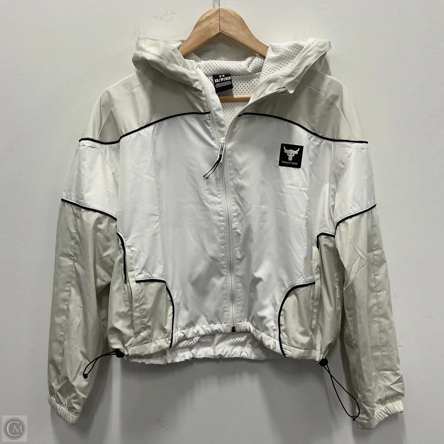 Athletic Jacket By Under Armour In Cream, Size: Xs