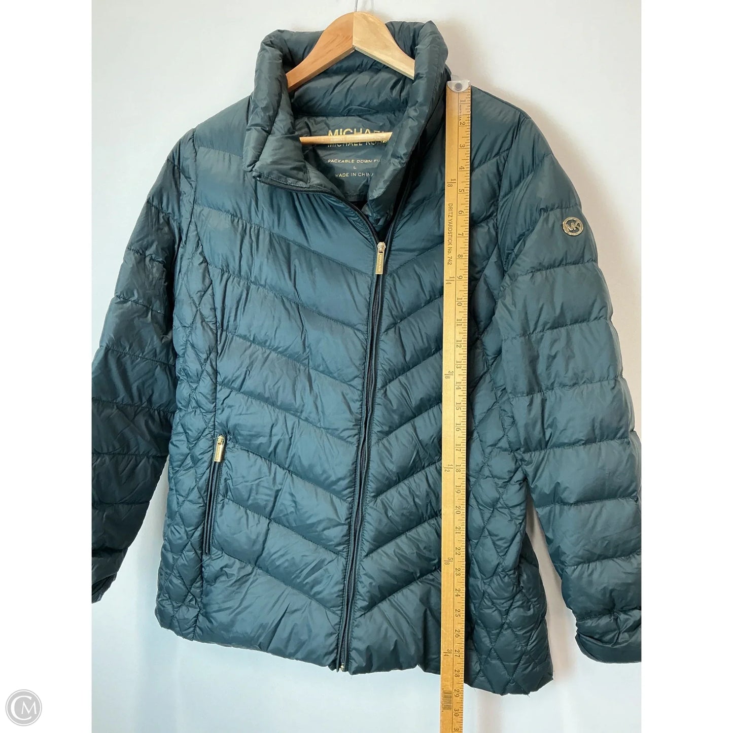 Jacket Puffer & Quilted By Michael By Michael Kors In Green, Size: L