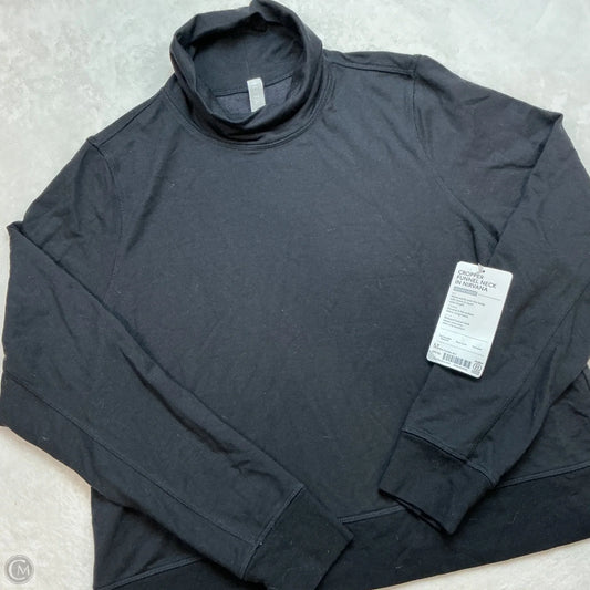 Athletic Top Long Sleeve Collar By Athleta In Black, Size: L
