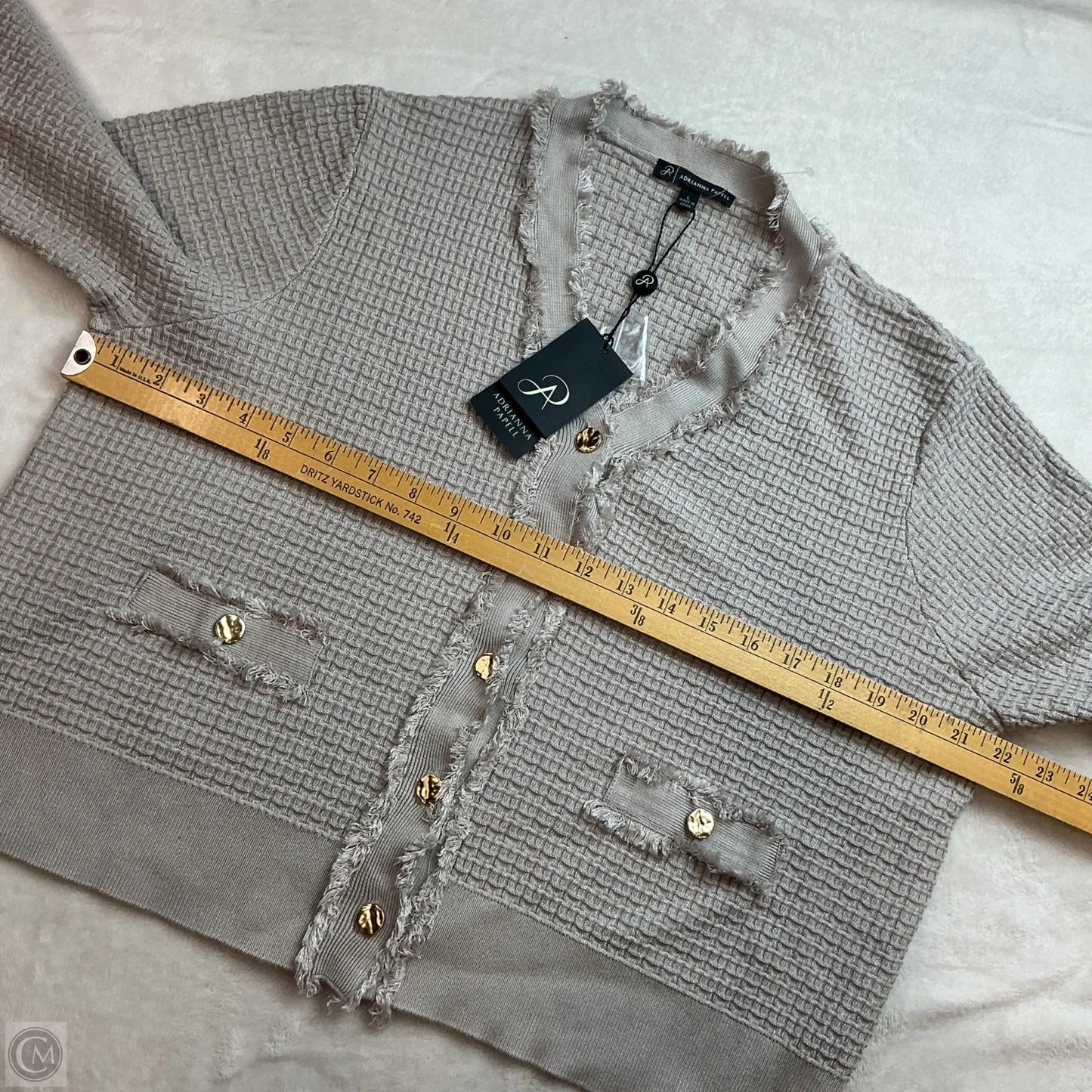 Cardigan By Adrianna Papell In Grey, Size: L