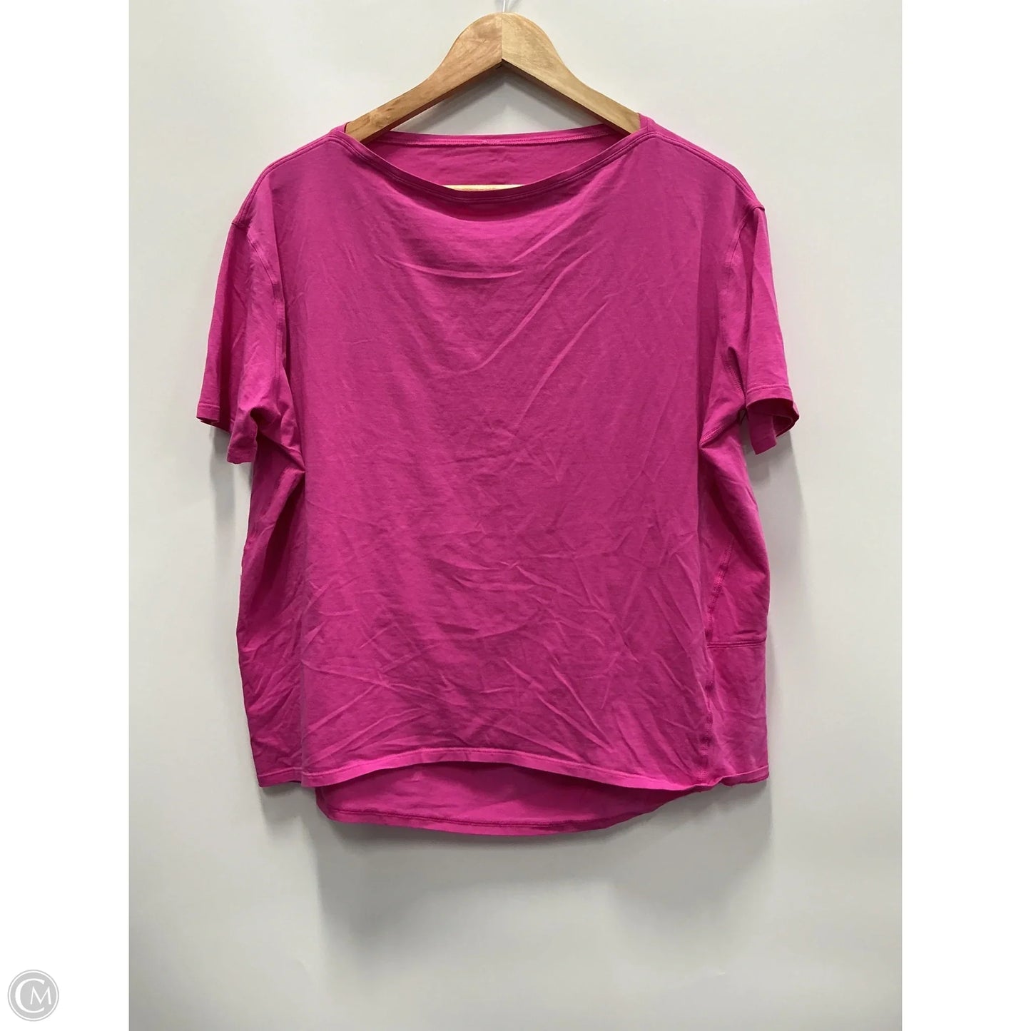 Athletic Top Short Sleeve By Lululemon In Pink, Size: L