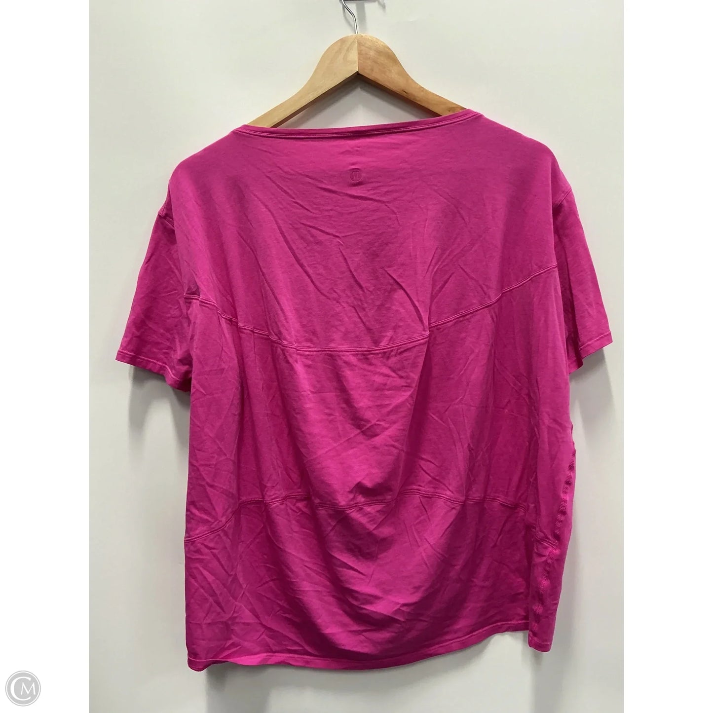 Athletic Top Short Sleeve By Lululemon In Pink, Size: L