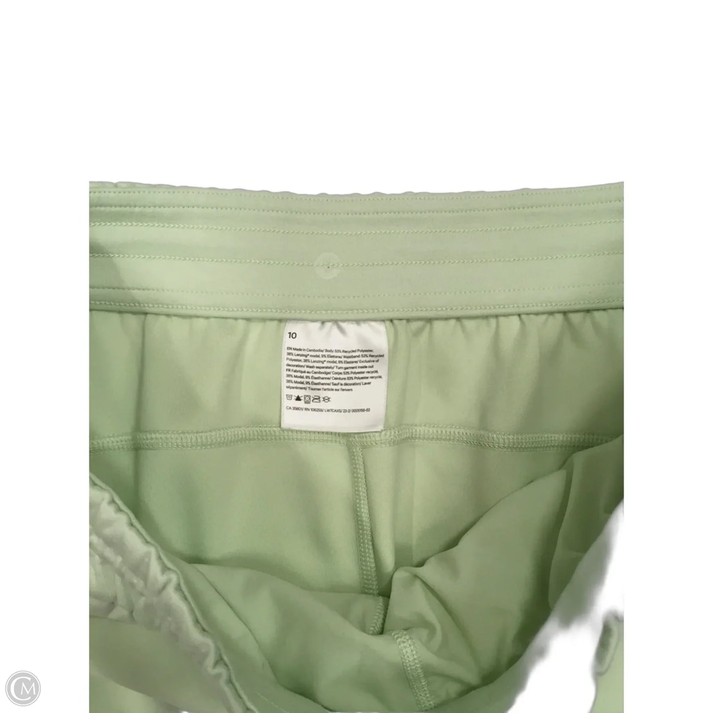 Athletic Shorts By Lululemon In Green, Size: 10